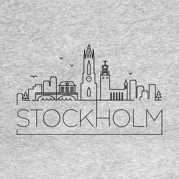 Stockholm Minimal Skyline by kursatunsal